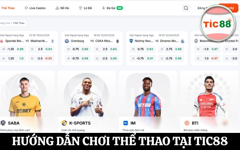 Thể thao Tic88 - Trải nghiệm thể thao trực tuyến hoàn hảo
